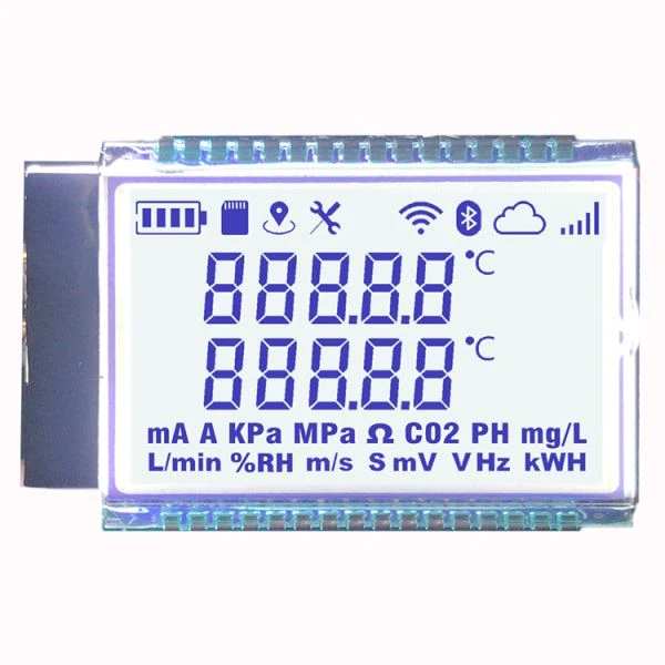 7 segmentų LCD ekranas su LED apšvietimu